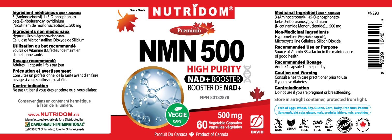 Nutridom NMN 500 60  Veggie Capsules